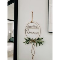 Loop | Holz Loop| Ring Personalisierte Loops Türschild Schriftzug Familienname von Gluecksloeffler