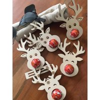 Weihnachten/ Holzgeschenk/ Kleines Geschenk/ Mitbringsel/ Schokolade/ Rentier/ Geldgeschenk/ Weihnachtsgeschenk/ Holz von GluecksmomentErleben