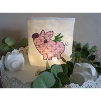 Lichtbeutel - Windlicht Stimmungslicht Lichtglas Deko Glücksschwein Glück von Gluecksmomente1