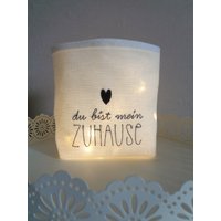 Lichtbeutel - Windlicht Stimmungslicht Lichtglas Du Bist Mein Zuhause von Gluecksmomente1