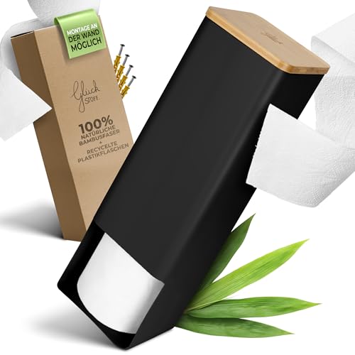 GLÜCKSTOFF® Toilettenpapier Aufbewahrung [WANDMONTAGE MÖGLICH] - Ersatzrollenhalter Toilettenpapier - Klopapier Aufbewahrung - Toilet Paper Storage - WC Papier Aufbewahrung - Klorollenaufbewahrung von Glückstoff
