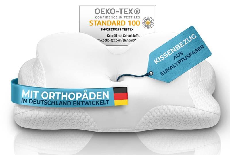 Glückstoff Kissenbezug für Orthopädisches Kissen [mit Kühl- und Wärmeeffekt], Aus Eukalyptusfaser (Lyocell) und Spandex, Weich & Kuschelig von Glückstoff