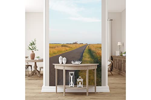 Glücksvilla - Fototapete, selbstklebend (120 x 250 cm (BxH) - div. Maße - Vlies-Tapete - Wand-Deko - Geh deinen Weg! - Frankreich Feld-Weg Wiese Natur Küste Bretagne Fotografie x von Glücksvilla