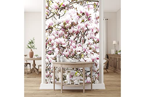 Glücksvilla - Fototapete, selbstklebend (120 x 250 cm (BxH) - div. Maße - Vlies-Tapete XXL Wand-Deko - Apfelblüten-Frühling 1 - Natur Botanik Apfel-Baum Garten Blume Blüte Fotografie x von Glücksvilla