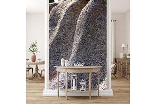 Glücksvilla - Fototapete, selbstklebend (120 x 250 cm (BxH) - div. Maße - Vlies-Tapete XXL Wand-Deko - Formen in Stein 1 - Frankreich Bretagne Stein-Optik Küste Felsen Klippen Fotografie x von Glücksvilla