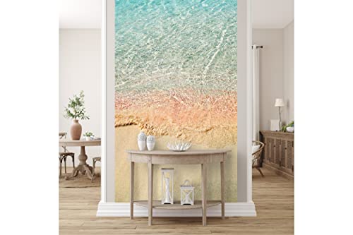 Glücksvilla - Fototapete, selbstklebend (120 x 250 cm (BxH) - div. Maße - Vlies-Tapete XXL Wand-Deko - Kreta - rosa Sand Elafonissi Beach - Griechenland Insel Meer Bucht Fotografie x von Glücksvilla