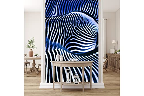 Glücksvilla - Fototapete, selbstklebend (120 x 250 cm (BxH) - div. Maße - Vlies-Tapete XXL moderne Wand-Deko - Zebraliebe 2 - Zebra Tiere Wildpferd Natur Afrika Liebe Fotografie x von Glücksvilla