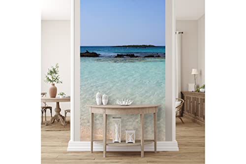 Glücksvilla - Fototapete, selbstklebend (120 x 300 cm (BxH) - div. Maße - Vlies-Tapete - Wand-Deko - Kreta - Am Elafonissi Beach - Griechenland Strand Meer Ägäis Küste Fotografie x von Glücksvilla