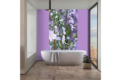 Glücksvilla - Fototapete, selbstklebend (120 x 300 cm (BxH) - div. Maße - Vlies-Tapete XXL moderne Wand-Deko - Enzian-Ehrenpreis Maihimmel - Blauer Enzian lila Blume Blüte Pflanze Garten von Glücksvilla