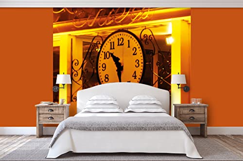 Glücksvilla - Fototapete, selbstklebend (240 x 300 cm (BxH) - div. Maße - Vlies-Tapete XXL moderne Wand-Deko - Im Zeichen der Zeit - Bahnhof Paris Frankreich Uhr Ziffernblatt Bahnhofsuhr x von Glücksvilla