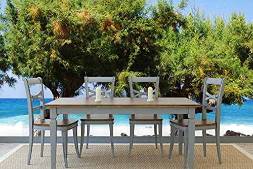 Glücksvilla - Fototapete, selbstklebend (480 x 250 cm (BxH) - div. Maße - Vlies-Tapete - Wand-Deko - Kreta - Zweisamkeit am Strand - Griechenland Strand Baum Küste Fotografie x von Glücksvilla