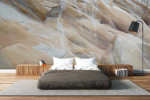 Glücksvilla - Fototapete, selbstklebend (480 x 300 cm (BxH) - div. Maße - Vlies-Tapete - Wand-Deko - Felsformen - Frankreich Bretagne Fels Stein Steinoptik Klippen Strand Fotografie x von Glücksvilla