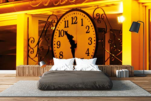 Glücksvilla - Fototapete, selbstklebend (480 x 300 cm (BxH) - div. Maße - Vlies-Tapete XXL moderne Wand-Deko - Im Zeichen der Zeit - Bahnhof Paris Frankreich Uhr Ziffernblatt Bahnhofsuhr x von Glücksvilla