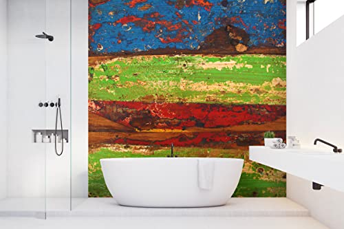 Glücksvilla - Fototapete, selbstklebend (480 x 300 cm (BxH) - div. Maße - Vlies-Tapete - moderne Wand-Deko - Holz-Details 4 - shabby Holzwand Brett Bretterwand Struktur Detail x von Glücksvilla