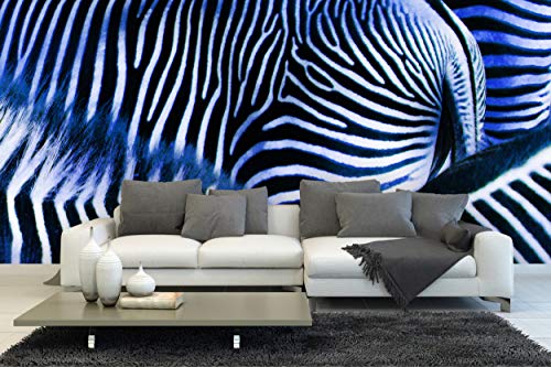 Glücksvilla - Fototapete, selbstklebend (480 x 300 cm (BxH) - div. Maße - Vlies-Tapete - moderne Wand-Deko - Zebraliebe 2 - Zebra Tiere Wildpferd Natur Afrika Liebe Fotografie x von Glücksvilla