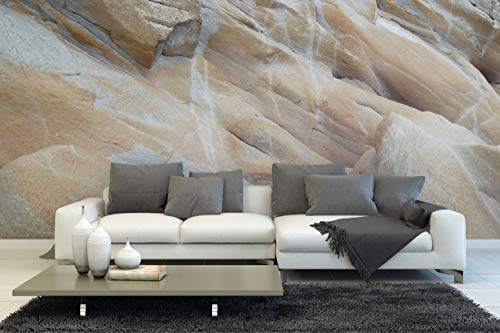 Glücksvilla - Fototapete, selbstklebend (600 x 250 cm (BxH) - div. Maße - Vlies-Tapete - Wand-Deko - Felsformen - Frankreich Bretagne Fels Stein Steinoptik Klippen Strand Fotografie x von Glücksvilla