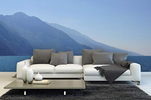 Glücksvilla - Fototapete, selbstklebend (600 x 300 cm (BxH) - div. Maße - Vlies-Tapete - Wand-Deko - Gardasee Landschaft 3 - See Italien Berge Nacht Natur Tirol moderne Fotografie x von Glücksvilla