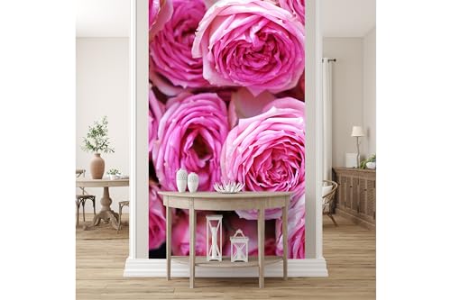 Glücksvilla - Fototapete, selbstklebend 120 x 300 cm (BxH) - div. Maße - Vlies-Tapete XXL moderne Wand-Deko - Rosen-Blüte Rosentraum 6 - Blumen Natur Garten Botanik Fotografie von Glücksvilla