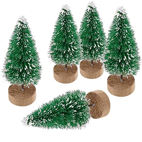 10 Stück Weihnachtsbaum Mini Künstlich Miniatur Tannenbaum Grün Mini Christbaum Tree Klein Weihnachtsdeko Figuren Kiefernbaum Tannenbaum mit Schnee-Effek Christbaum für (Multicolor, One Size) von Glücksvogel