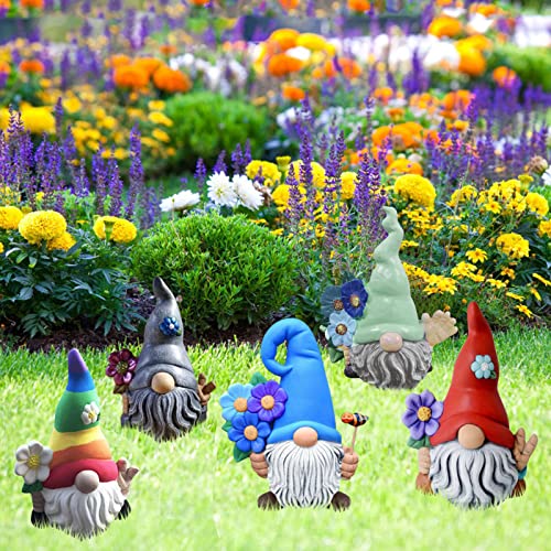 Figur Zwerg Gartenzwerg Gartenwichtel Deko, Gartendekoration Gartenfigur Zwerg Deko Harz Gartendeko Zwerg Dekoration Gartenzwerg Harz Handwerk Charakter Zwerg Figuren Dekoration für den Außenbereich von Glücksvogel