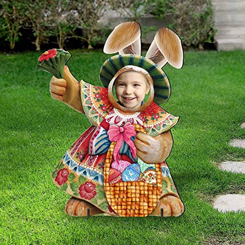 Gartenstecker Osterhase Figuren Osterstecker Handmade Osterdeko Garten Stecker Gartendeko Frühling Deko Ostern Hase Werbeschilder Gartenschilder für draußen und drinnen Garten-Rasen-Yard (C, One Size) von Glücksvogel