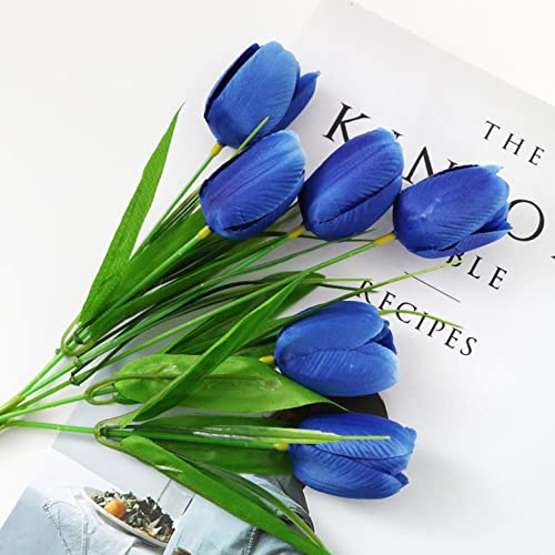 Künstliche Tulpenbündel mit 6 Tulpen Künstliche Blumen Gefälschte Blume Tulpe Seiden Blumenstrauß Blumenarrangements für Hochzeitszimmer Home Hotel Party Dekoration und DIY Decor von Glücksvogel