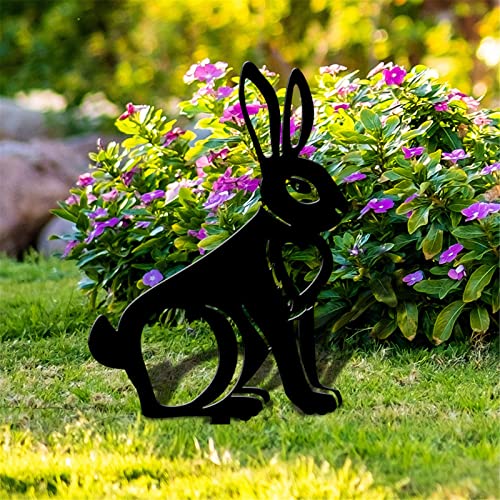 Osterdeko Osterhase Frühlings Deko Ostern Osterhase Garten Gartenstecker Kaninchen-Form Gartendeko Osterstecker Osterhasen Figuren Draußen Deko Ostern Geschenke Gartendeko Metall Deko (E, One Size) von Glücksvogel