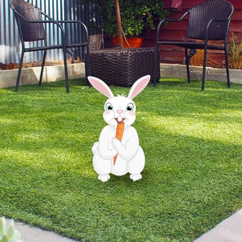 Osterhase Osterdeko Hase Gartendeko Figur Vintage Deko Frühling Gartendeko Metall Ostereier Osterdeko Ostern Gartenstecker Hasen Figuren Draußen Deko Ostern Geschenke Deko für (XP-C, One Size) von Glücksvogel