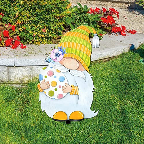 Osterhase Osterdeko Hase Gartendeko Figur Vintage Frühling Gartenstecker Osterstecker Handmade Garten Stecker Deko Ostern Hase Werbeschilder Gartenschilder für draußen drinnen (NP-Yellow, One Size) von Glücksvogel