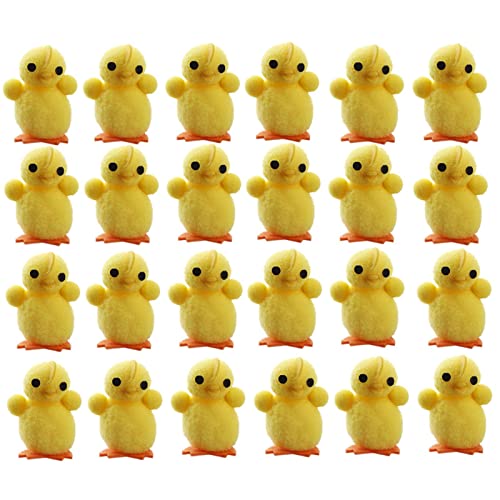 Ostern Küken 24 Stück Plüschküken Osterdeko zum Basteln, Mini Küken Figuren Figur Osterdeko Osterküken Landschaft Desktop Skulptur Puppenhaus Osterfest Dekoration Geschenke für (Yellow, One Size) von Glücksvogel