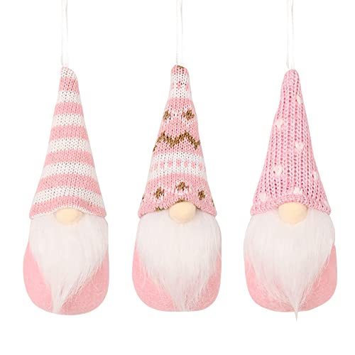 Weihnachtsdeko 3 Stück Weihnachten Kleiner Plüsch Wichtel Gnom Weihnachtsdeko, Handgemachte Süße Mini Tomte Schwedischer Baumschmuck GNOME Christbaumschmuck, Geschenk für Kinder Weihnachten von Glücksvogel
