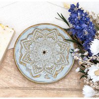 Keramik Seifenschale Rund in Grau-Blau Mit Mandala Muster, Seifenablage Handgetöpfert Keramik Seifenschale Rund in Grau-Blau Mit Mandala Muster, Seifenablage Handgetöpfert von GluecksvogelCeramics