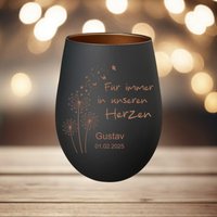 Erinnerungslicht Trauerlicht- Kerze - Trauerbewältigung- Trauer- Gravur . Sternenkind Abschied Für Immer in Unseren Herzen Pusteblume von GlueckswerkeShop