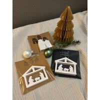 Mini Krippe, Weihnachtskrippe, Kleiner Weihnachtsgruß, Mitbringsel, Raysin, Geschenk von GlueckzumAnfassen