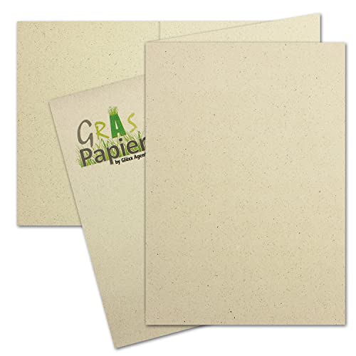1000x ÖKO Faltkarte aus Graspapier DIN A6 - 10,5 x 14,8 cm - Recycling Papier 280 g/m² - Umwelt Bastelpapier für Einladungen und Grußkarten - Glüxx Agent von Glüxx-Agent