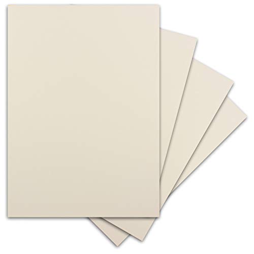 40 Blatt DIN-A3 Tonkarton - 300 g/m² Bastel-Papier - 42 x 29,7 cm - Farbe Creme-Vanille - geprägte Leinen-Struktur - Tonzeichenpapier zum Basteln - Fotokarton von Glüxx-Agent