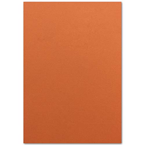 50 Blatt Ton-Karton DIN A4 - Farbe: Mandarine -Ton-Papier 160 g/m² gerippte Oberfläche - Ton-Zeichen-Papier Bastel-Papier Bastel-Karton - Glüxx-Agent von Glüxx-Agent