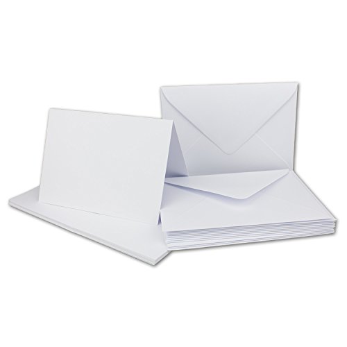 Glüxx Agent 20 Doppelkarten Set DIN A6 Weiß - 14,8 x 21,0 cm offen - 240 g/m² mit Brief-Umschlägen DIN C6-11,3 x 16,0 cm - 120 g/m² Weiß Nassklebung von Glüxx-Agent