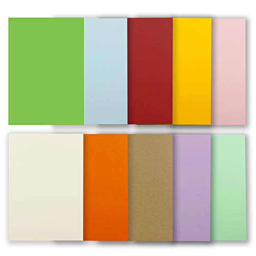 Glüxx Agent 200 Blatt Tonkarton DIN A4 - Bunt 10 Farben Mix - 240 g/m² Dicker Bastelkarton - 21,0 x 29,7 cm Pappe zum basteln für Fotoalbum Menükarte Bedruckbar DIY kreativ Sein von Glüxx Agent
