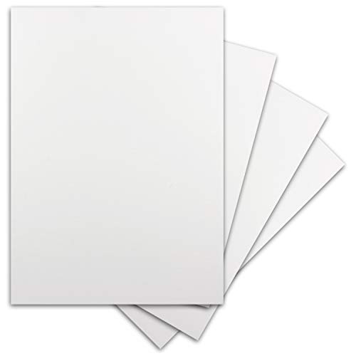 Glüxx-Agent 40 Blatt DIN-A5 Ton-Karton - 300 g/m² Bastel-Papier - 14,8 x 21 cm - Weiss - geprägte Leinen-Struktur - Tonzeichenpapier zum Basteln - Fotokarton von Glüxx-Agent