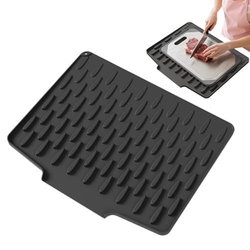 Abtropfmatte für Küche, Abtropfgestell, rutschfester Schutz aus Silikon zum Trocknen von Geschirr, Küche, Esszimmer, Küche, Waschen, Spüle, Wohnung von Glugahrif
