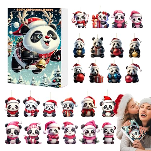 Adventskalender mit Weihnachtsornamenten, Countdown mit 24 Panda-Ornamenten | niedlich, sammelbar, 2D, flach, Souvenir für Jugendliche, Studenten, Familie, Erwachsene Adventskalender mit Weihnachtsornamenten, Countdown mit 24 Panda-Ornamenten | niedlich, sammelbar, 2D, flach, Souvenir für Jugendliche, Studenten, Familie, Erwachsene von Glugahrif