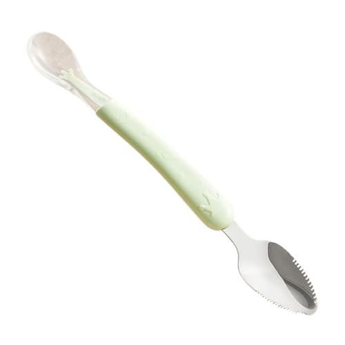 Babynahrungslöffel, Babynahrungslöffel, Doppelkopf-Fütterungslöffel aus Edelstahl, tragbarer multifunktionaler Löffel für Nahrungsergänzungsmittel von Glugahrif