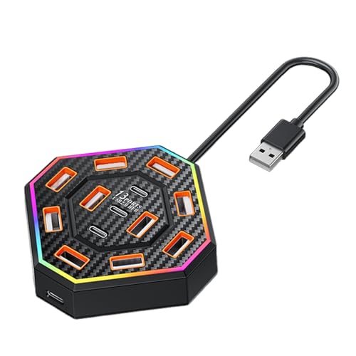 Für Laptops - 13-Fach USB,Elektronik Zubehör RGB Design Für Wohnung Heimschule Studentenwohnheim Für Laptops - 13-Fach USB,Elektronik Zubehör RGB Design Für Wohnung Heimschule Studentenwohnheim von Glugahrif