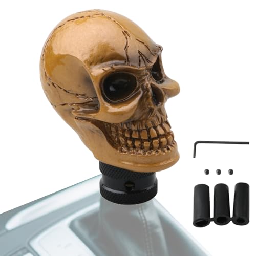 Ganghebel Knauf,Automatik Schaltknauf Totenkopf-Design | Universell Kompatibel Kunstharz Schalthebel Zubehör für Limousine Van Ganghebel Knauf,Automatik Schaltknauf Totenkopf-Design | Universell Kompatibel Kunstharz Schalthebel Zubehör für Limousine Van von Glugahrif