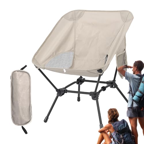 Glugahrif Klappbarer Campingstuhl - Tragbarer Strandsitz - Atmungsaktiver Gartenstuhl mit Seitentasche für Picknick Camping Garten Terrasse Pool Wandern von Glugahrif