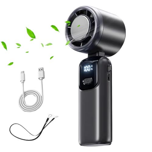 Glugahrif Personaler Elektrischer Ventilator,Faltbarer Persönlicher Kühlventilator | Digitaler Luftkühler mit Anzeige Zubehör für heiße Wetter für Jugend Camping Angeln Reisen und Outdoor von Glugahrif