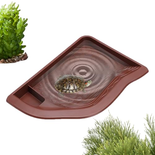 Glugahrif Reptilien Wasserschale | Reptilien Badebecken | Große Landschafts Teichschale Für Aquarium Bartagame Aquatische Kletternde Haustierschildkröten Schlangen von Glugahrif
