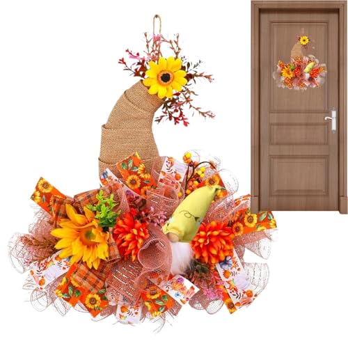 Herbstkränze Sonnenblume GNOME Design, Hutform Herbst Türkranz, Künstliche Saisonale Deko Für Außen Landhaus Küche Fenster Wand Herbstkränze Sonnenblume GNOME Design, Hutform Herbst Türkranz, Künstliche Saisonale Deko Für Außen Landhaus Küche Fenster Wand von Glugahrif