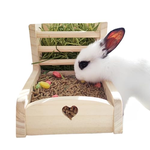Heuspender | Futterständer für Chinchilla | Heuspender mit doppelter Zone aus Holz 2 in 1 für Meerschweinchen, Chinchilla, Kaninchen Heuspender | Futterständer für Chinchilla | Heuspender mit doppelter Zone aus Holz 2 in 1 für Meerschweinchen, Chinchilla, Kaninchen von Glugahrif